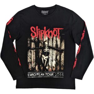 Slipknot Skeleton Flag Black Back & Sleeve Print Long Sleeve T-Shirt