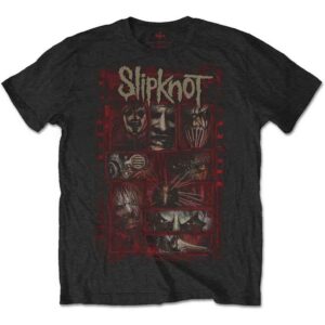 Slipknot Sketch Boxes Black Back Print T-Shirt