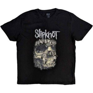 Slipknot Skull Group Black Back Print T-Shirt