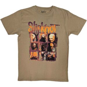 Slipknot The End, So Far Grid Photos Tan Brown Back Print T-Shirt
