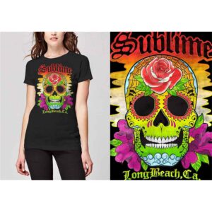 Sublime Colour Skull Black Ladies T-Shirt