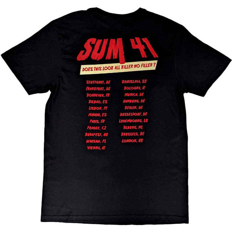 Sum 41 Does This Look Like All Killer No Filler European Tour 2022 T-Shirt
