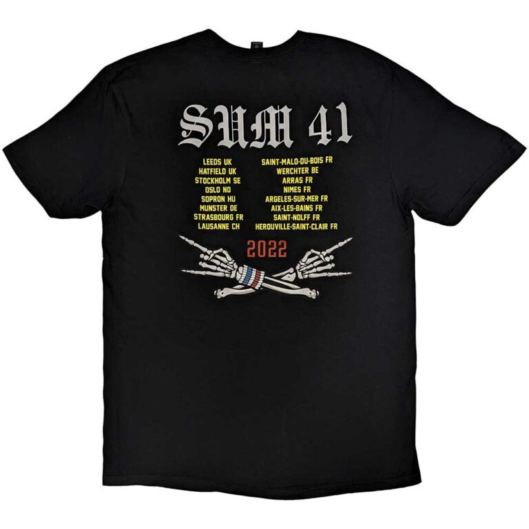 Sum 41 AKNF Skeleton European Tour 2022 T-Shirt