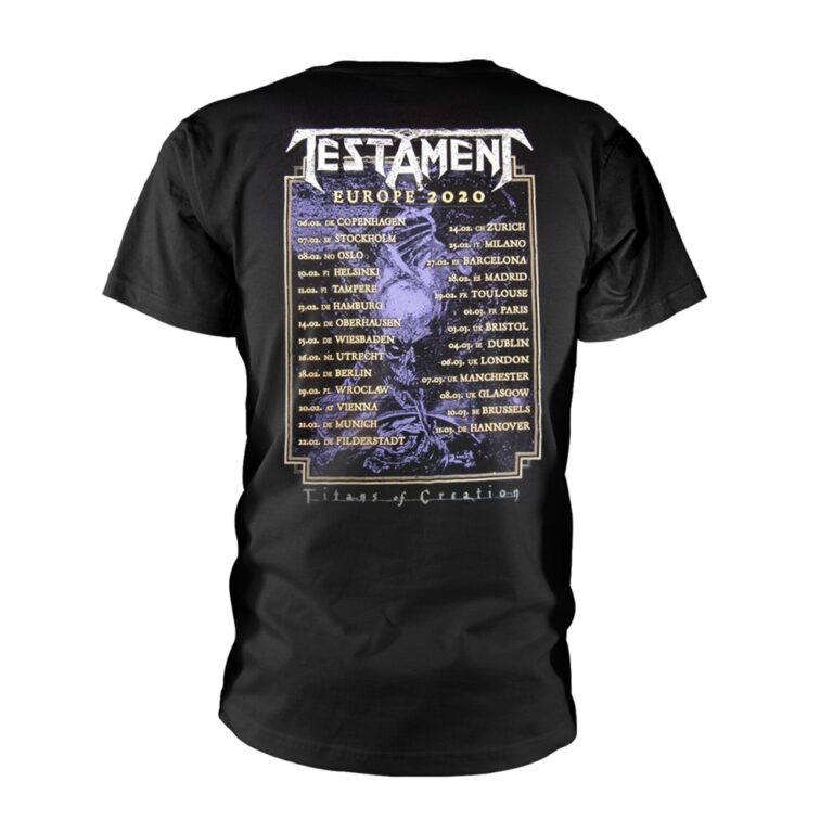 Testament – Titans Of Creation (colour) Europe 2020 Tour Front / Back Print T-Shirt