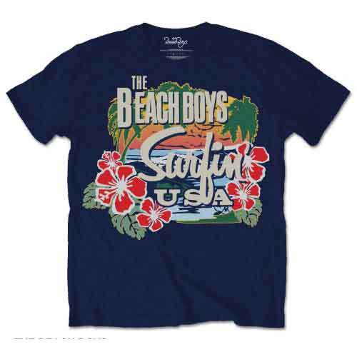The Beach Boys Surfin USA Tropical Navy Blue T-Shirt