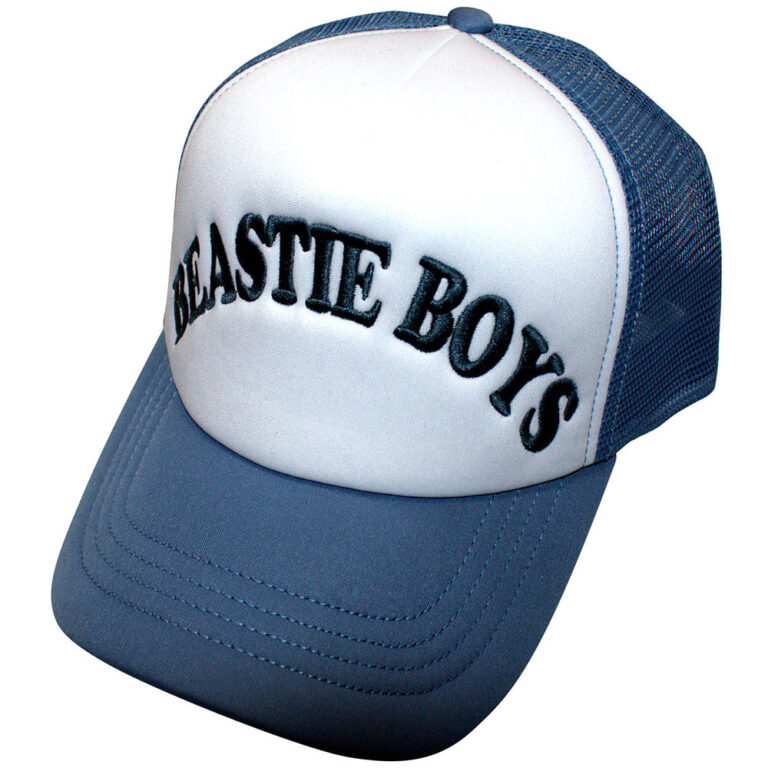 The Beastie Boys Text Logo White & Denim Blue Mesh Back Cap