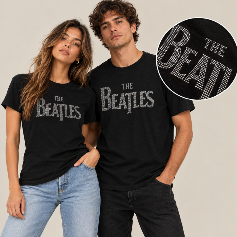 The Beatles Drop T Crystals Black Embellished T-Shirt