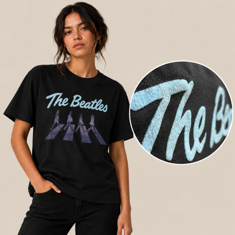 The Beatles Crossing Silhouettes Black Embellished T-Shirt