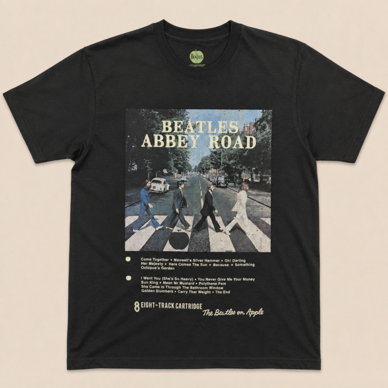 The Beatles Abbey Road 8 Track Black T-Shirt