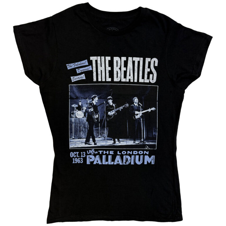 The Beatles 1963 The Palladium Black Ladies T-Shirt