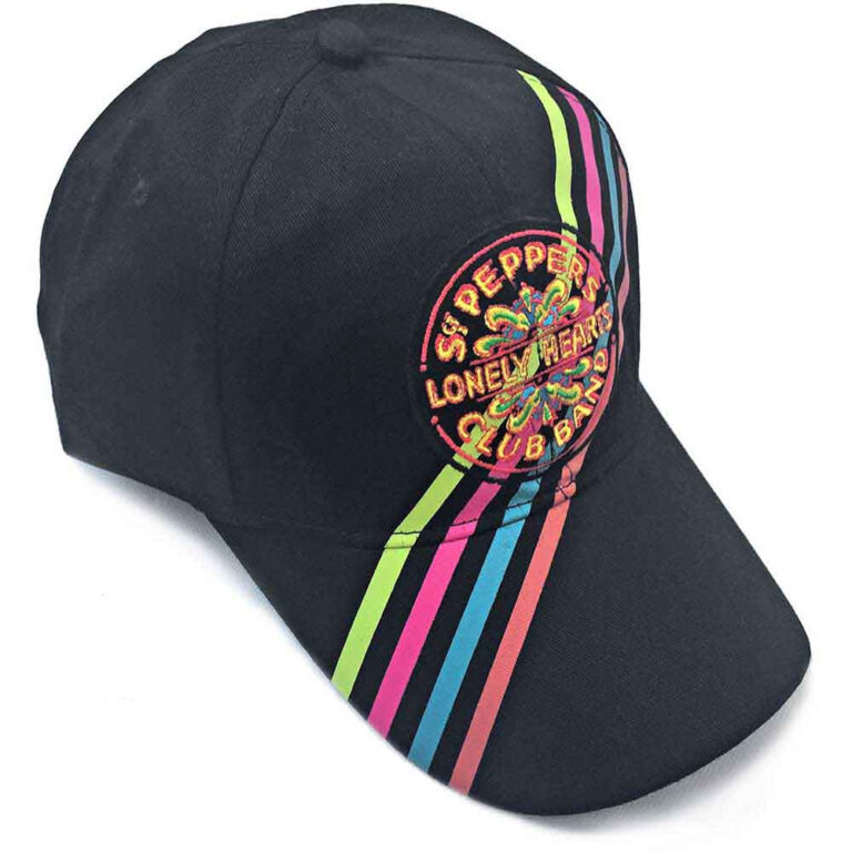 The Beatles Sgt Pepper Stripes Black Baseball Cap