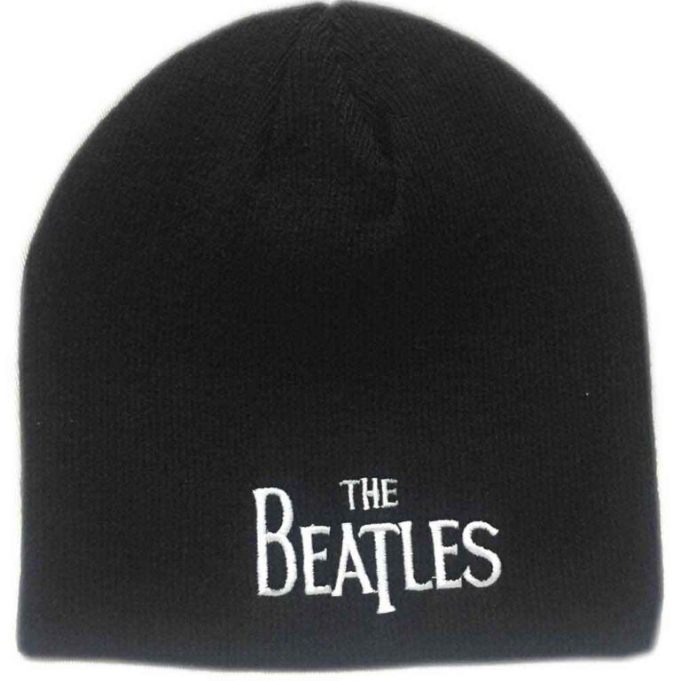 The Beatles Unisex Drop T Logo Black Beanie Hat