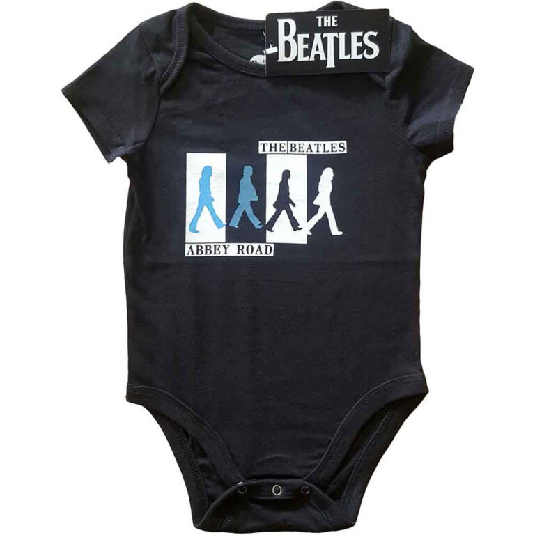 The Beatles Abbey Road Colours Crossing Black Kids Baby Grow
