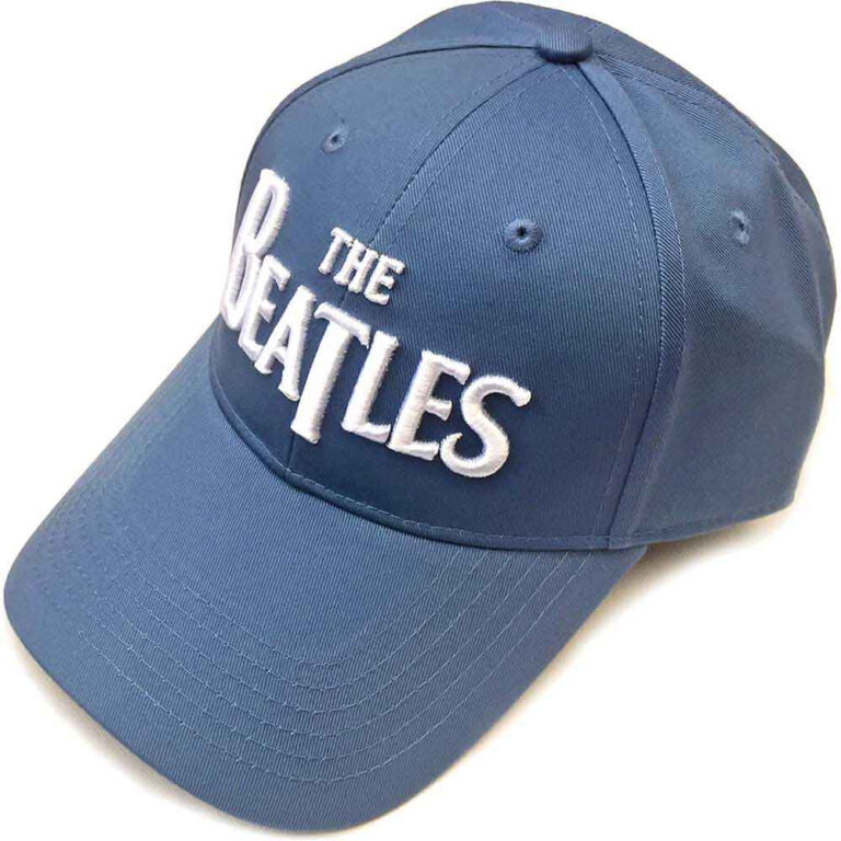 The Beatles White Drop T Logo Demin Blue Baseball Cap