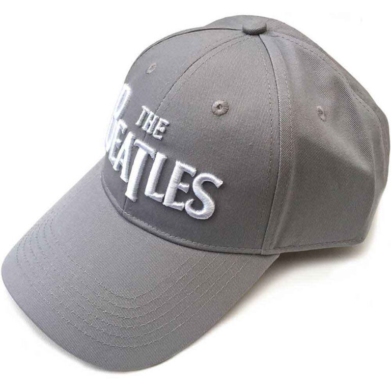 The Beatles White Drop T Logo Grey Baseball Cap