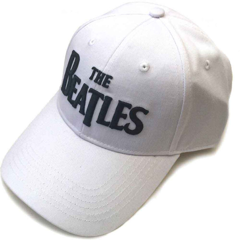 The Beatles Black Drop T Logo White Baseball Cap