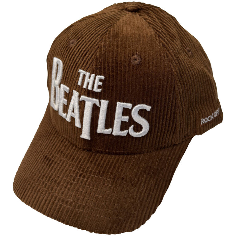 The Beatles Drop T Logo & Apple Corduroy Brown Baseball Cap