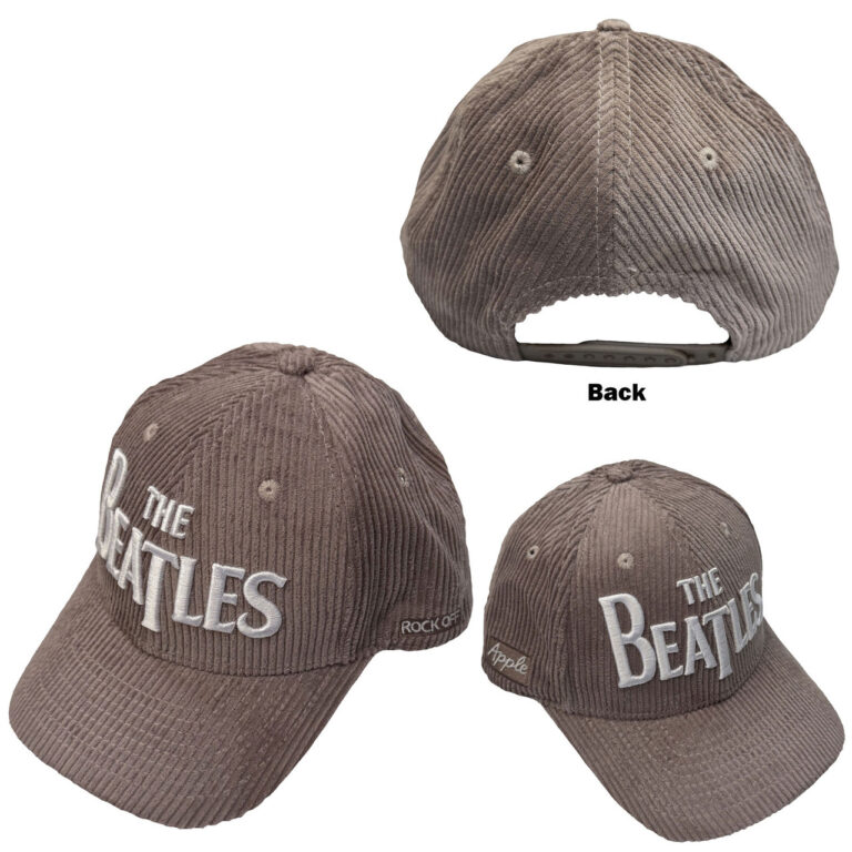 The Beatles Drop T Logo & Apple Corduroy Grey Baseball Cap