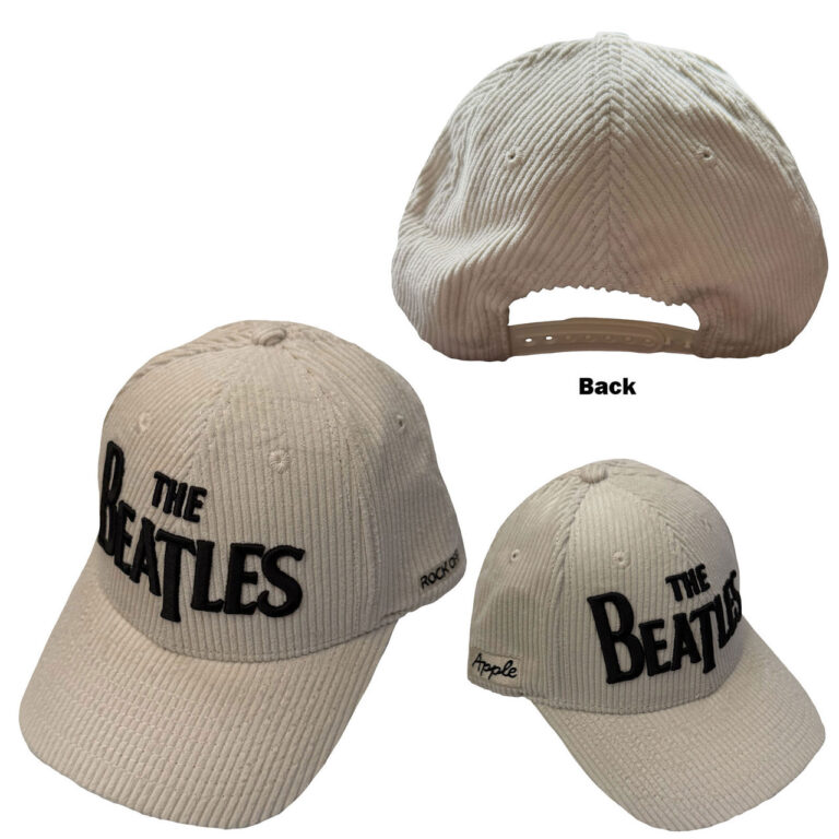The Beatles Drop T Logo & Apple Corduroy Natural Baseball Cap