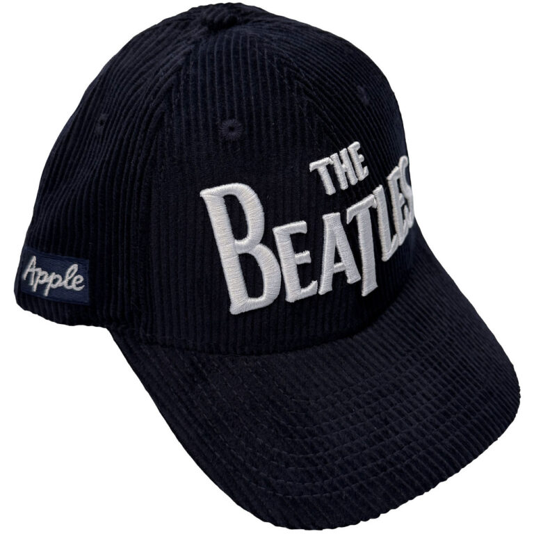 The Beatles Drop T Logo & Apple Corduroy Navy Blue Baseball Cap