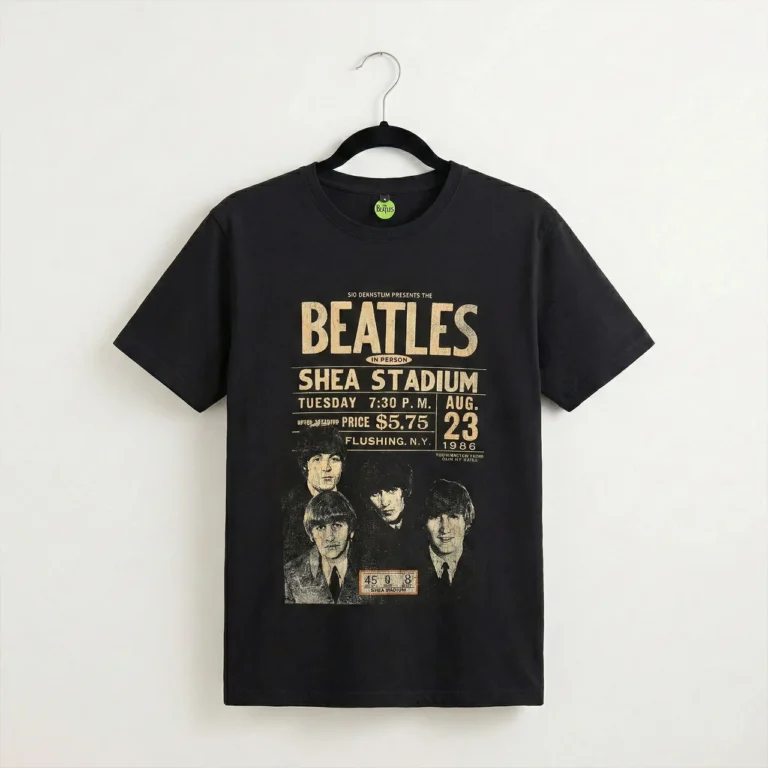 The Beatles Unisex Premium Carbon T-Shirt: Shea ’66 Black T-Shirt