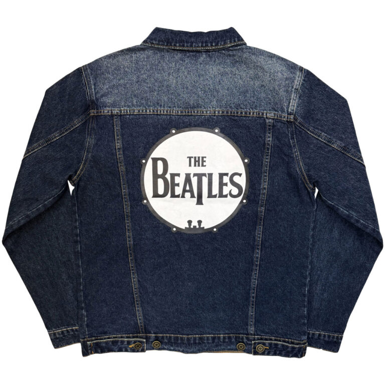 The Beatles Drum Logo Denim Blue Back Print Denim Jacket