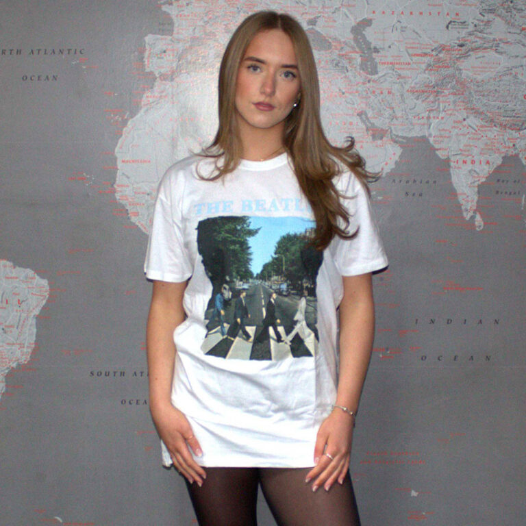 The Beatles Abbey Road & Logo White Ladies T-Shirt Dress