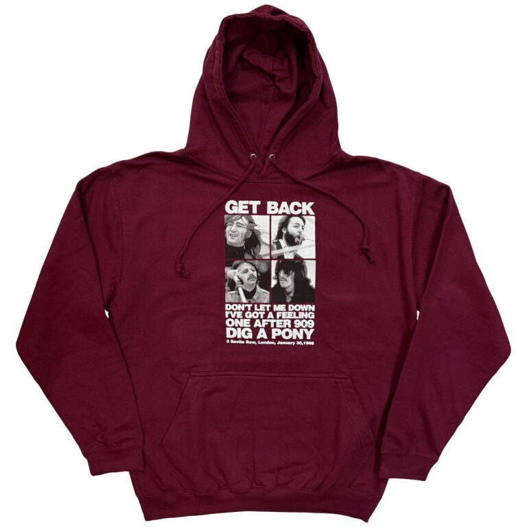 The Beatles 3 Savile Row Maroon Red Pullover Hoodie