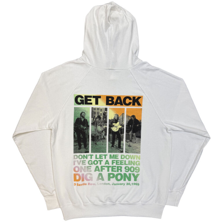 The Beatles 3 Savile Row White Back Print Pullover Hoodie
