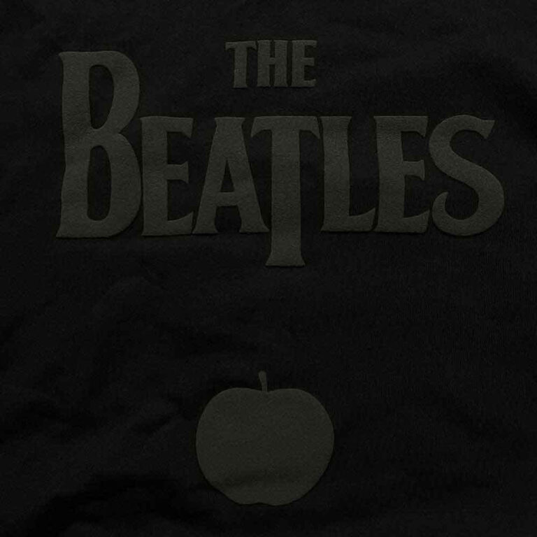 The Beatles Drop T Logo & Apple Black Hi-Build Pullover Hoodie