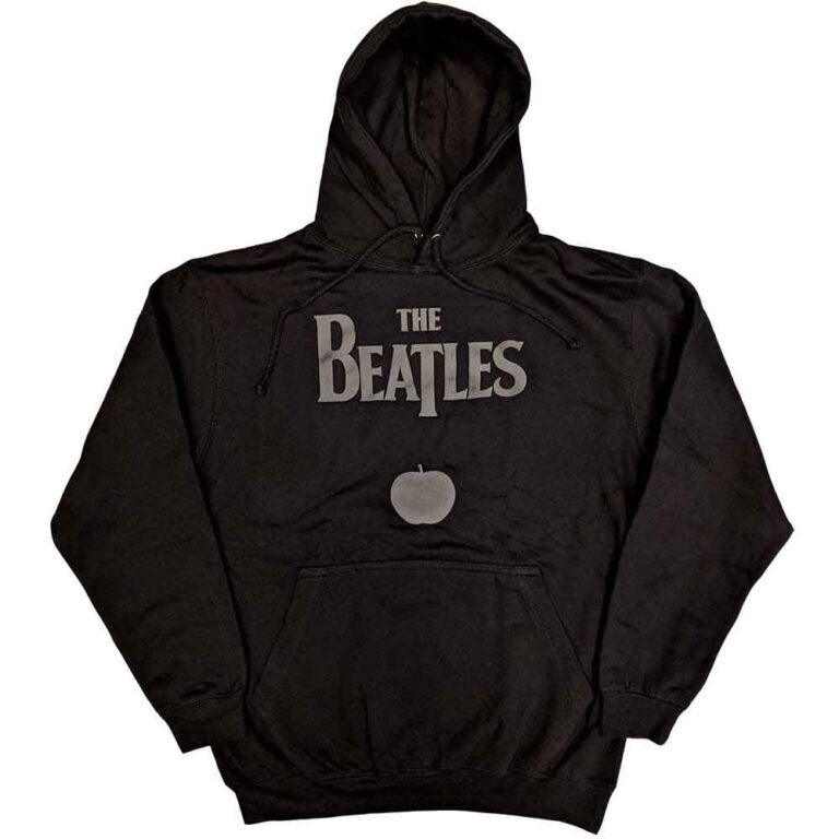 The Beatles Drop T Logo & Apple Black Hi-Build Pullover Hoodie