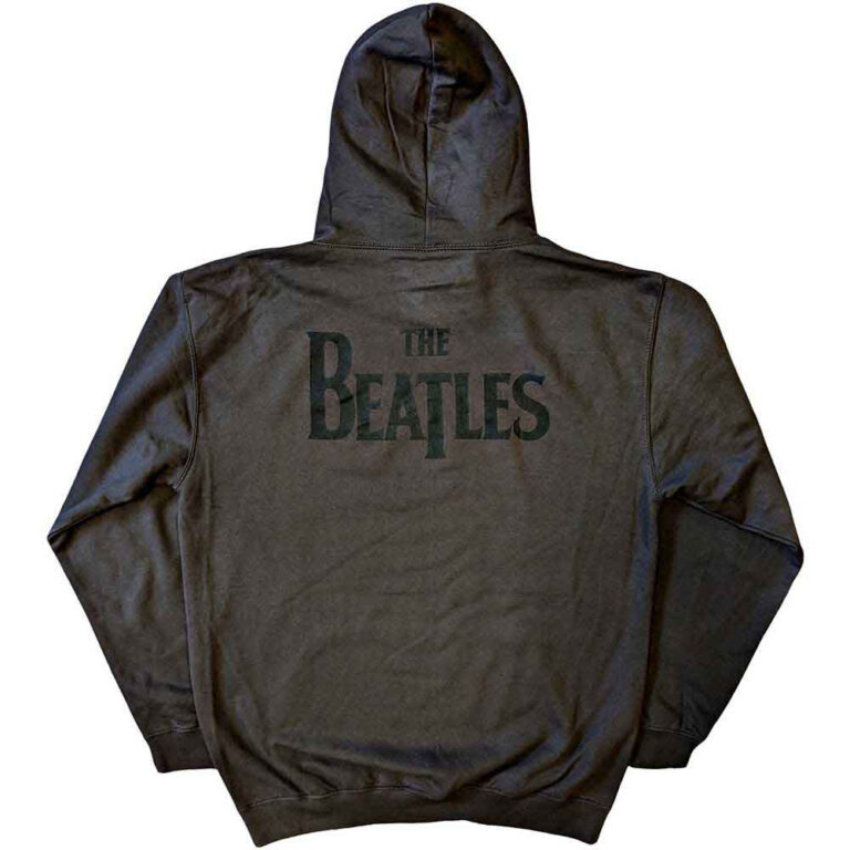 The Beatles Drop T Logo Charcoal Grey Back Print Pullover Hoodie