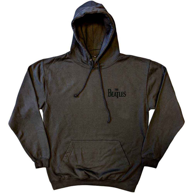 The Beatles Drop T Logo Charcoal Grey Back Print Pullover Hoodie
