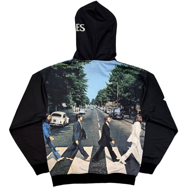 The Beatles Abbey Road Black All Over Print Pullover Hoodie
