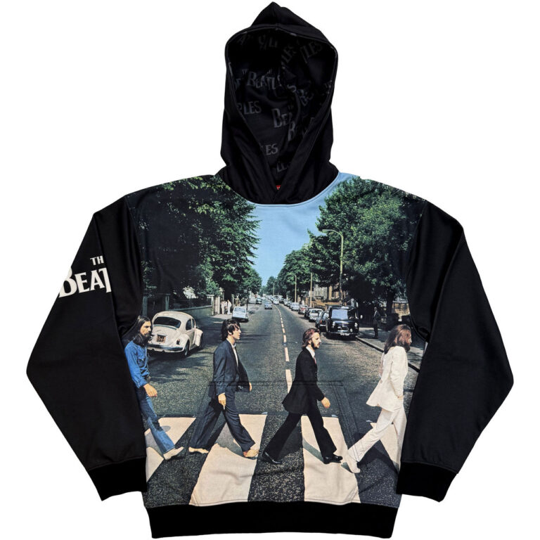 The Beatles Abbey Road Black All Over Print Pullover Hoodie