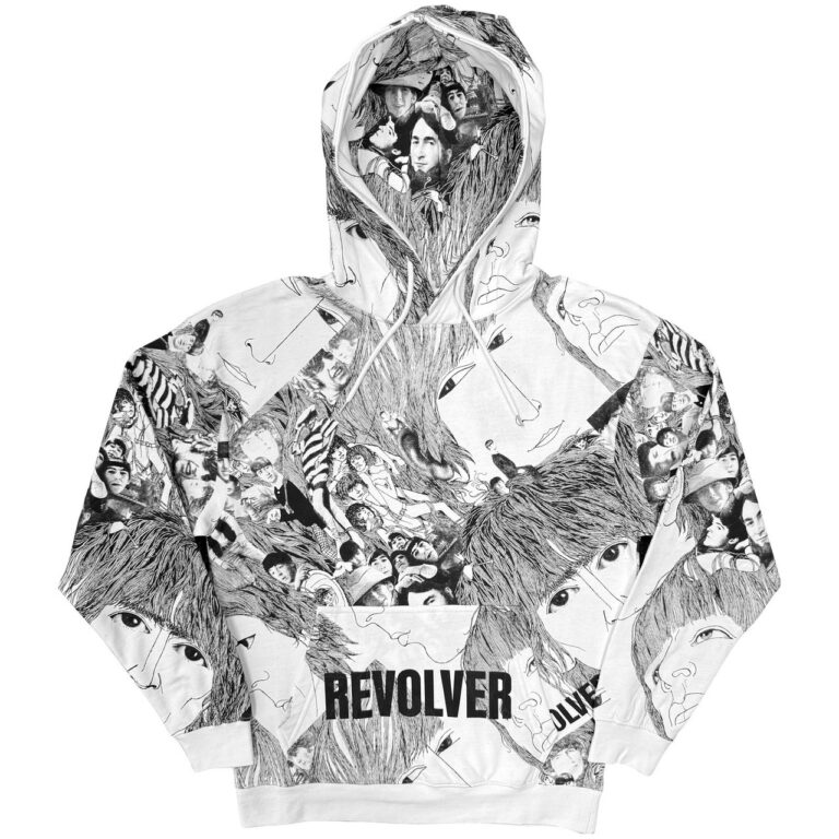 The Beatles Revolver White All Over Print Pullover Hoodie