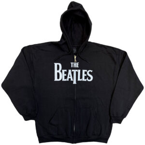 The Beatles Drop T Logo Black Zip Hoodie