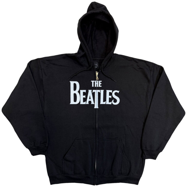 The Beatles Drop T Logo Black Zip Hoodie