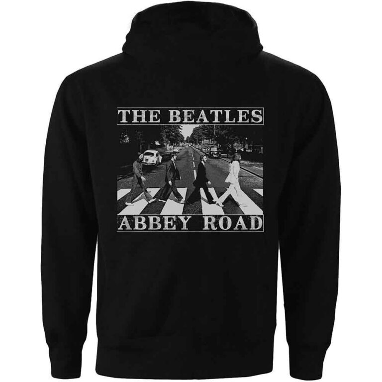 The Beatles Abbey Road Black Back Print Zip Hoodie