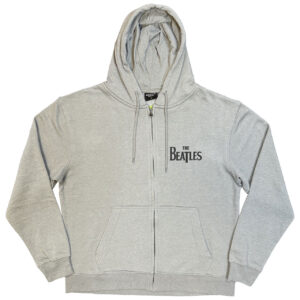 The Beatles Drop T Logo Grey Back Print Zip Hoodie
