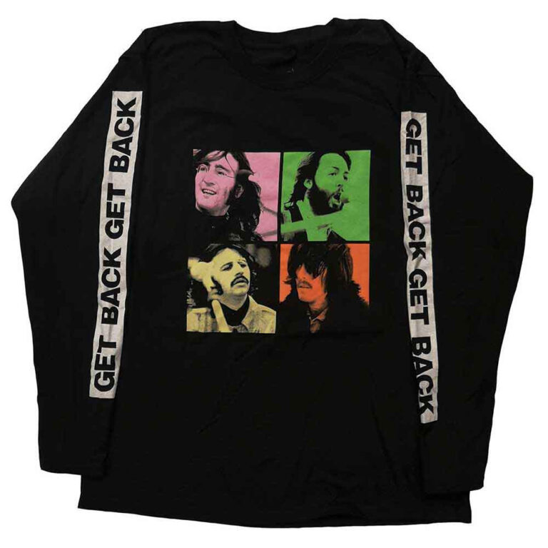 The Beatles Get Back Studio Shots Black Sleeve Print Long Sleeve T-Shirt