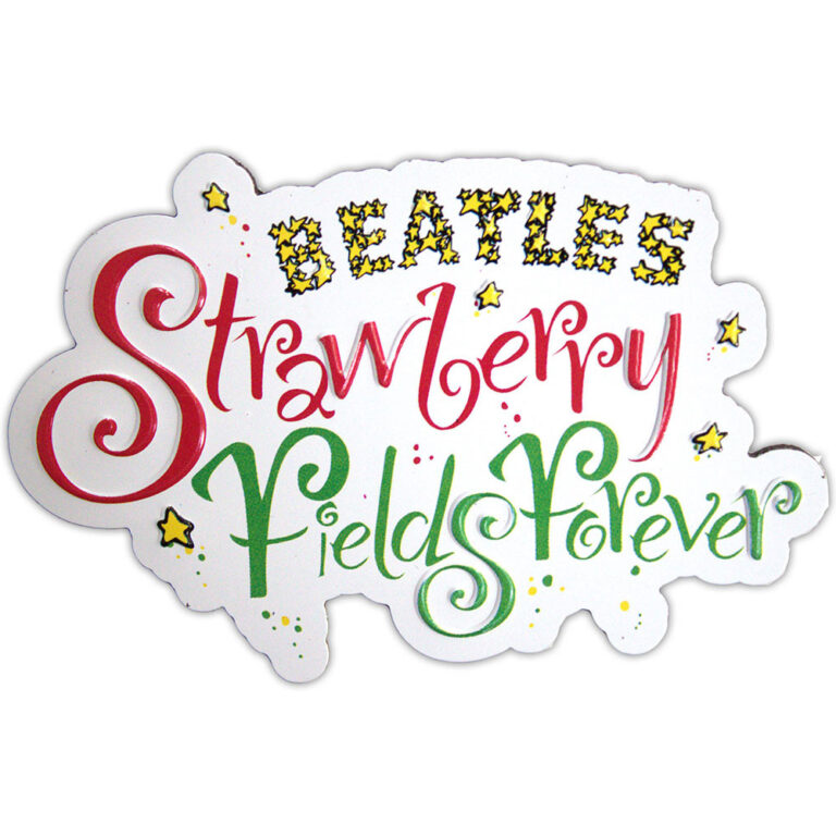 The Beatles Strawberry Fields Forever Logo Embossed Fridge Magnet