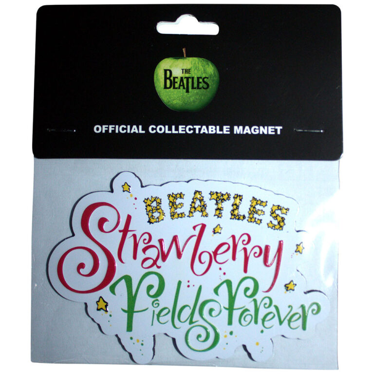 The Beatles Strawberry Fields Forever Logo Embossed Fridge Magnet