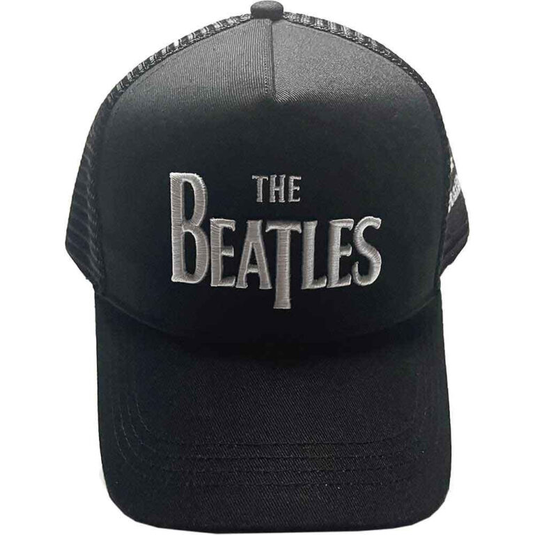 The Beatles Drop T Logo & Apple Black Mesh Back Cap