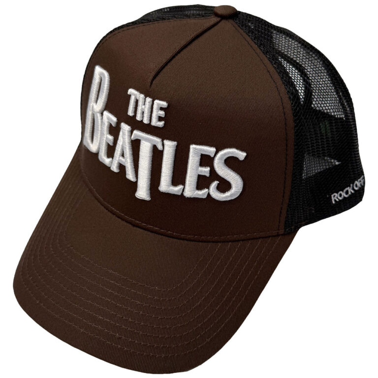 The Beatles Drop T Logo & Apple Brown & Black Mesh Back Cap