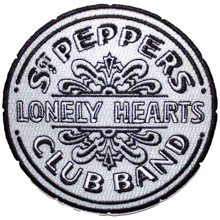 The Beatles Sgt Pepper Drum B&W Patch