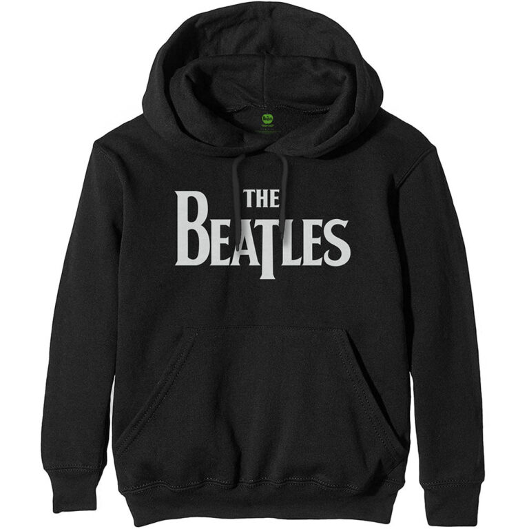 The Beatles Drop T Logo Black Pullover Hoodie