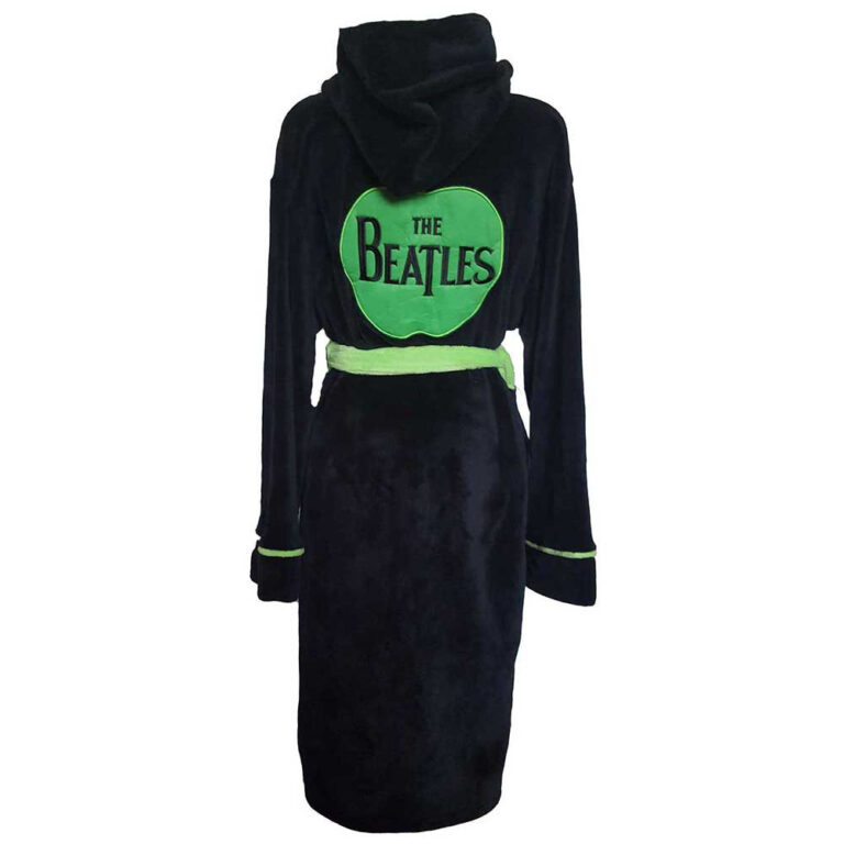 The Beatles Unisex Bathrobe: Apple Black Back Print Ladies Pyjamas