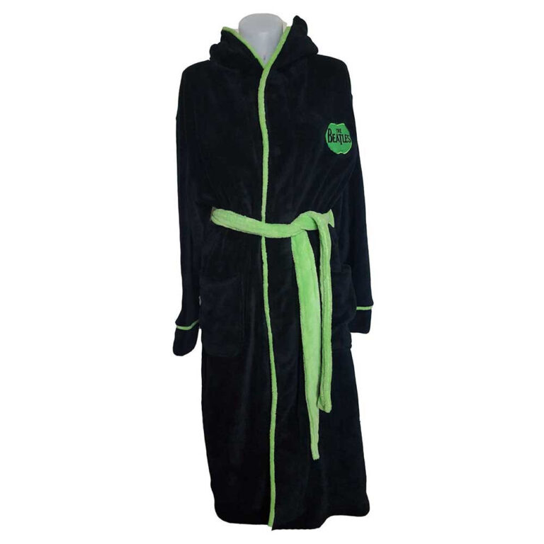 The Beatles Unisex Bathrobe: Apple Black Back Print Ladies Pyjamas
