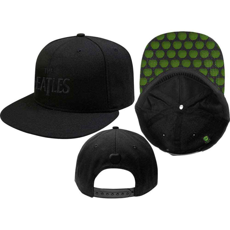 The Beatles Drop T Logo Black Snapback Cap